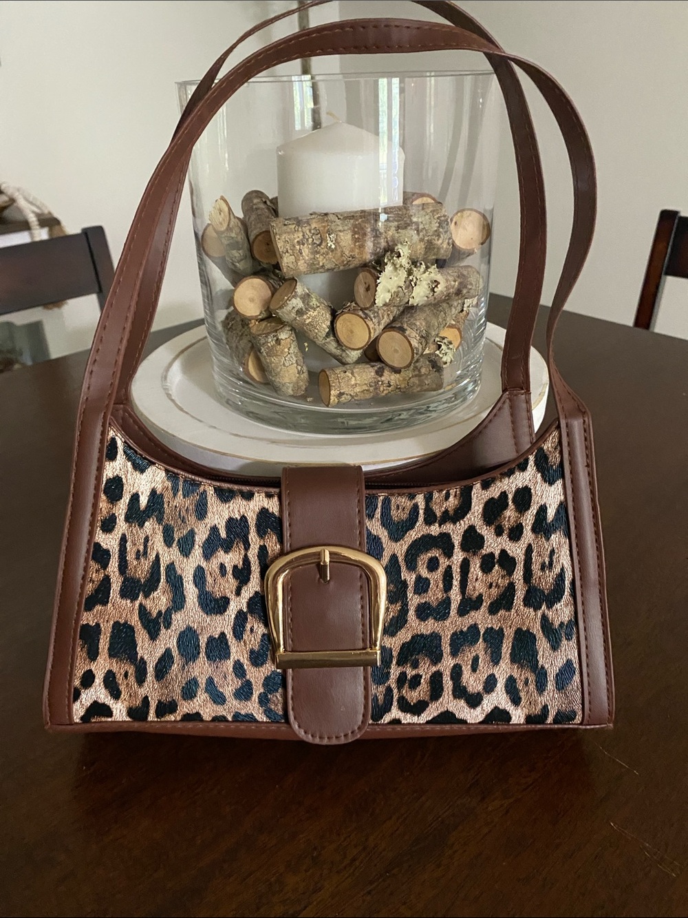 Womens small leopard print purse